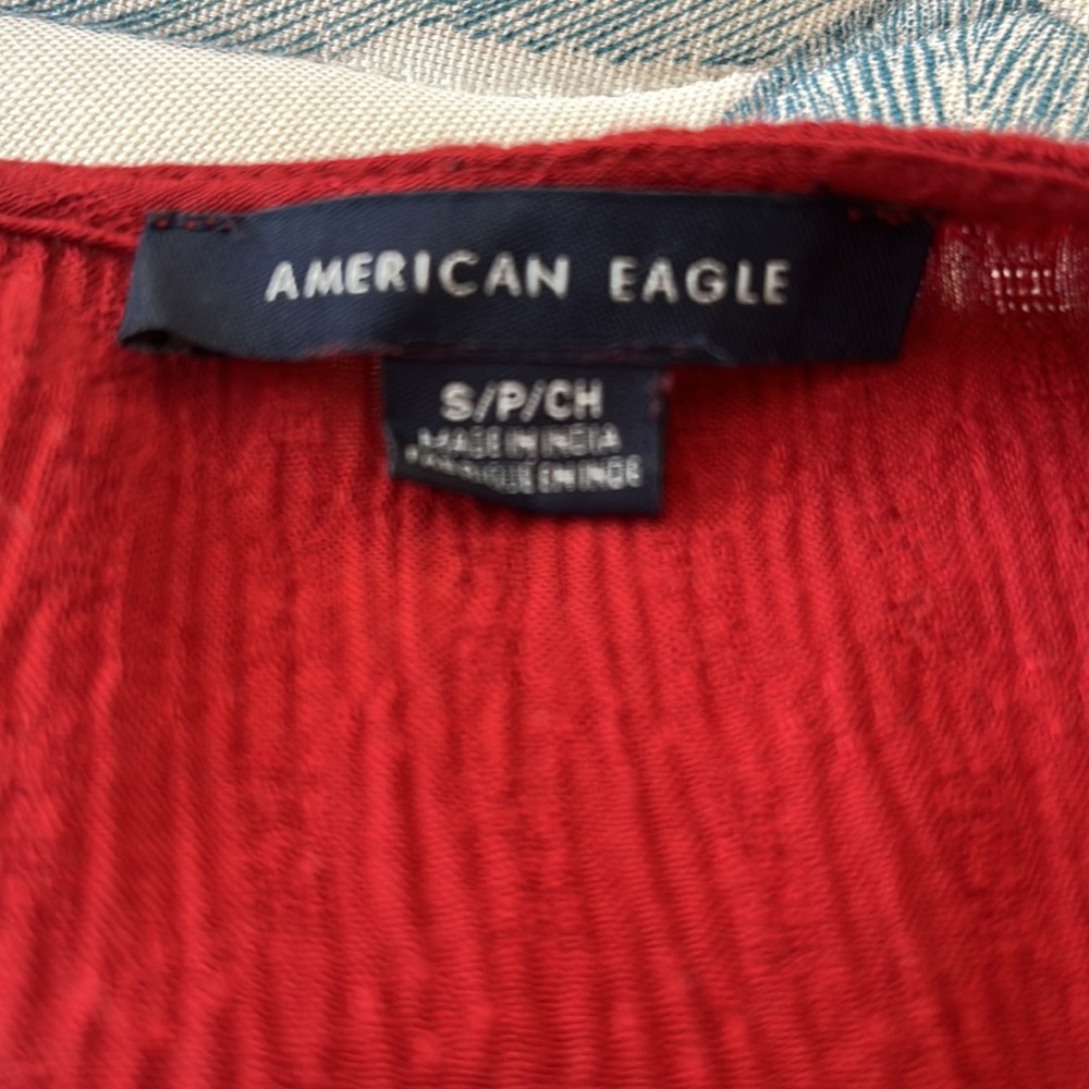 American Eagle Bohemian Style Top, Rust, Size S. - image 4